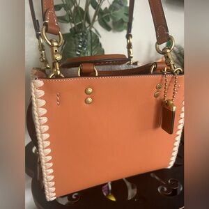 Coach Rogue 20 - Faded Orange with crochet detail NWT